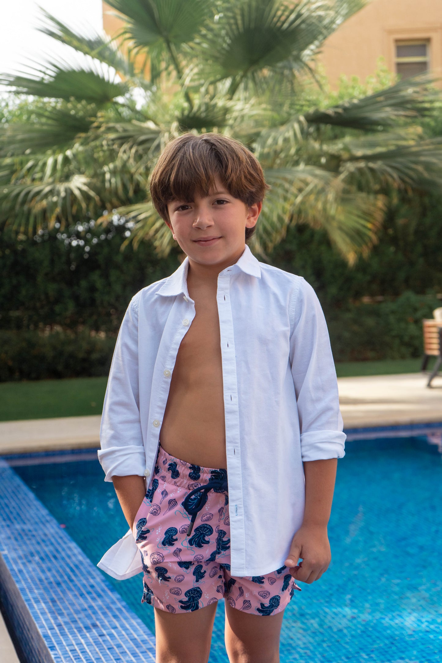 Pink Qandil Swim Shorts - Kids