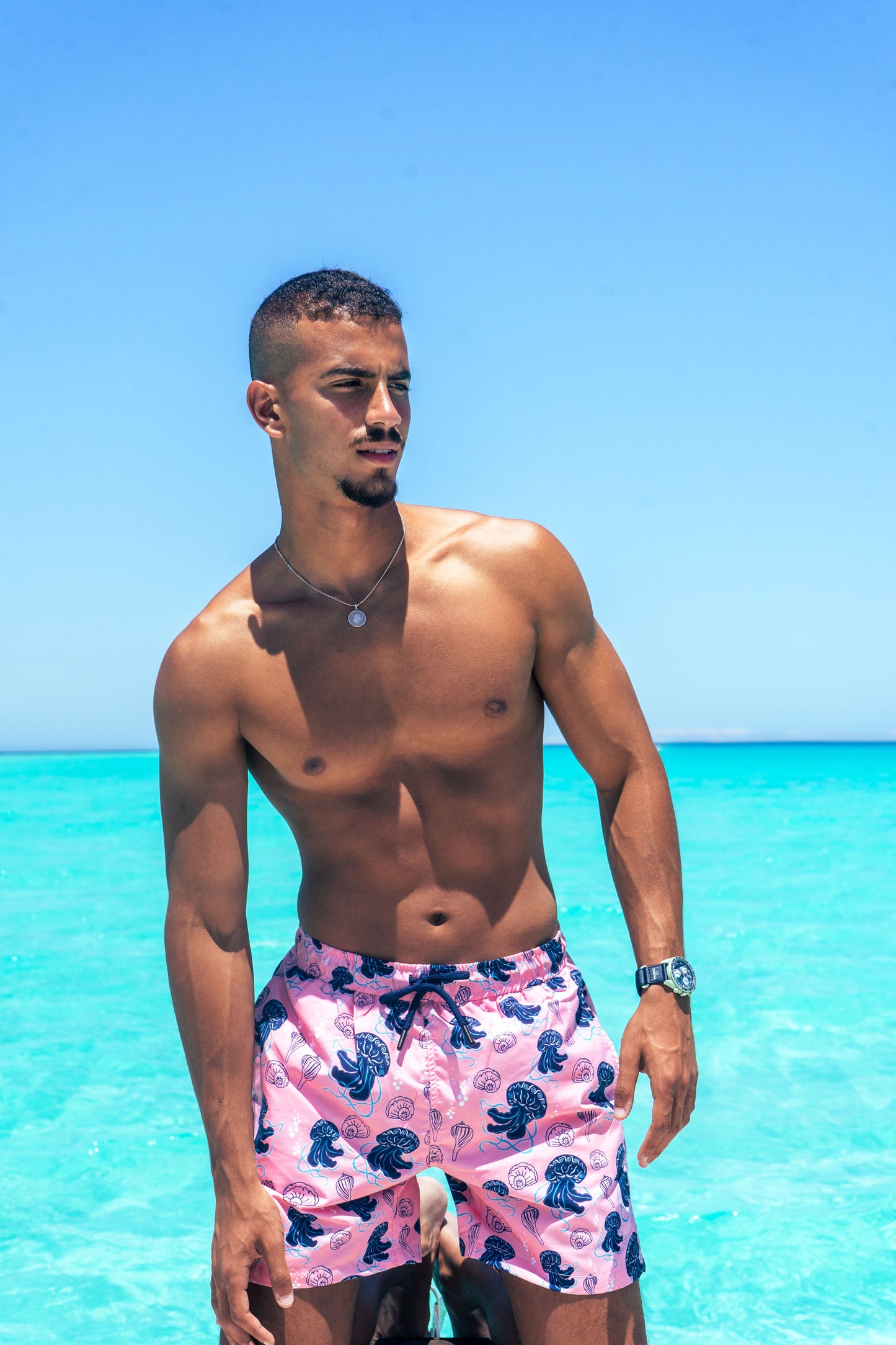 Pink Qandil Swim Shorts - Adults
