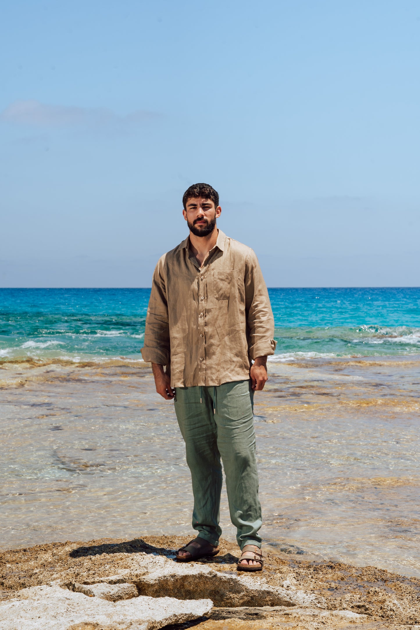 Tan Linen Shirt
