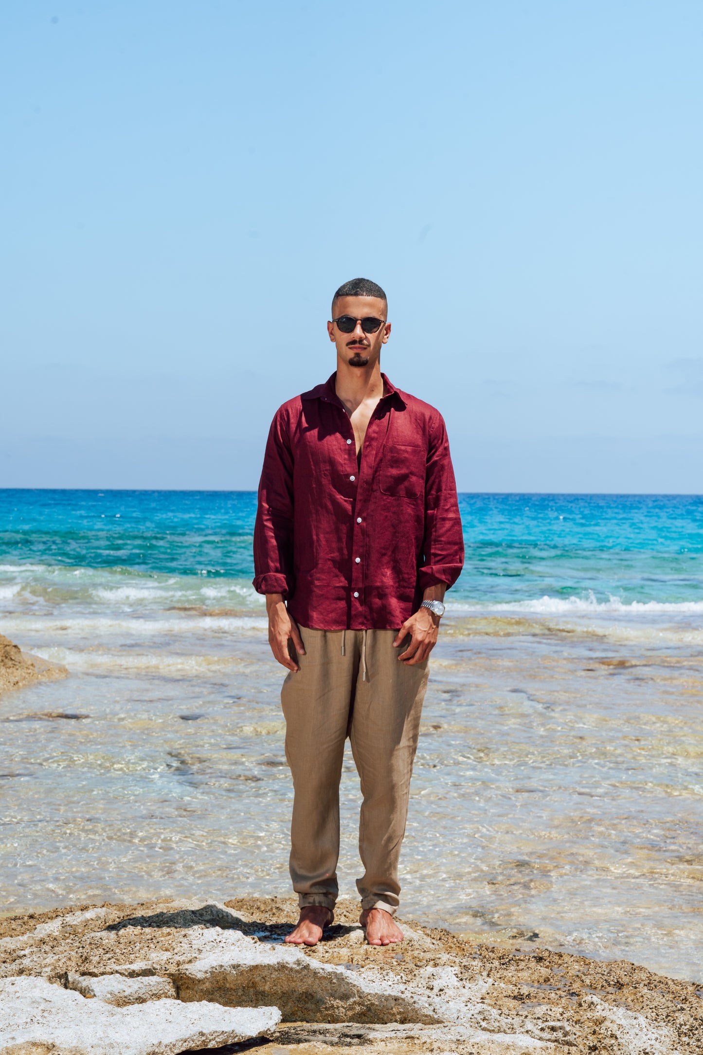 Maroon Linen Shirt