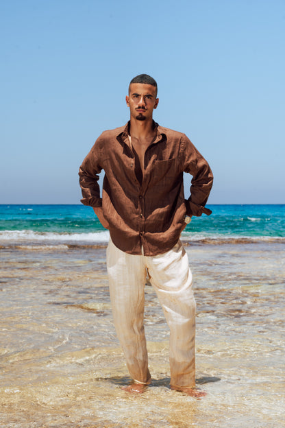 Brown Linen Shirt