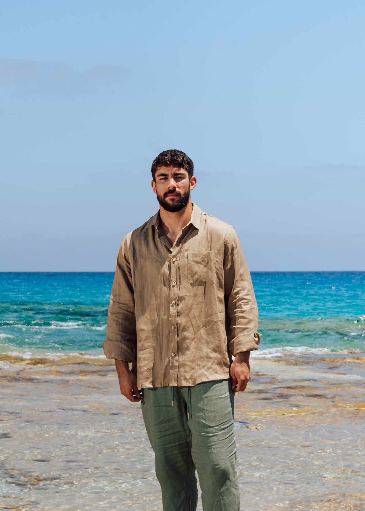 Tan Linen Shirt