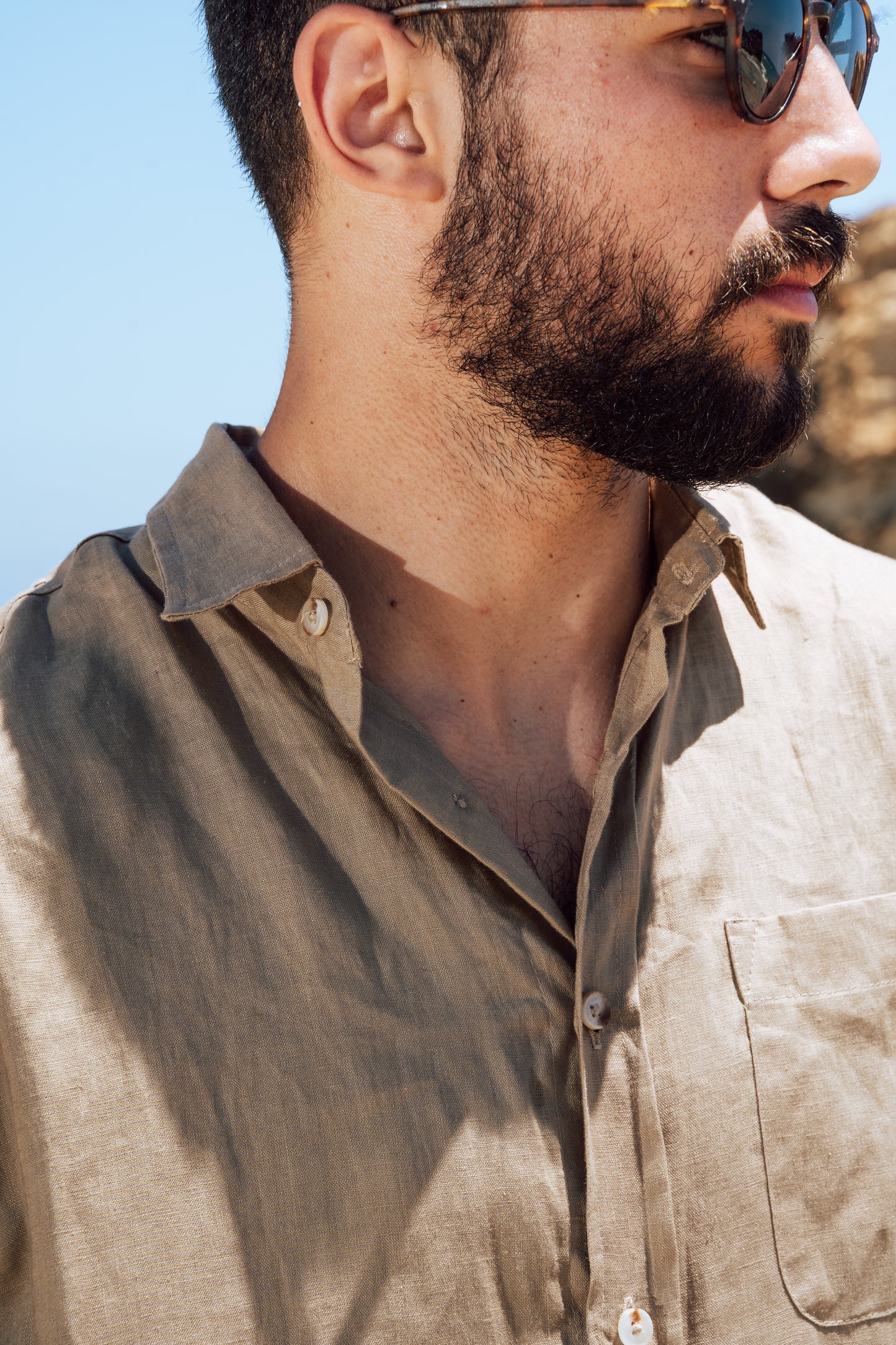 Tan Linen Shirt