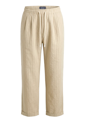 Sand Stripe Linen Trousers