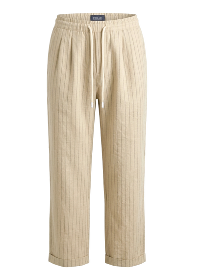 Sand Stripe Linen Trousers