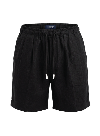 Black Linen Shorts