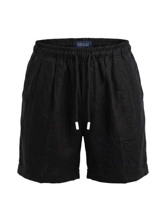 Black Linen Shorts