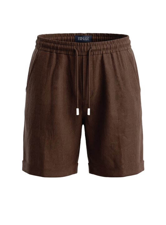 Brown Linen Shorts