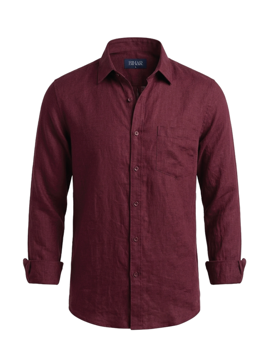 Maroon Linen Shirt