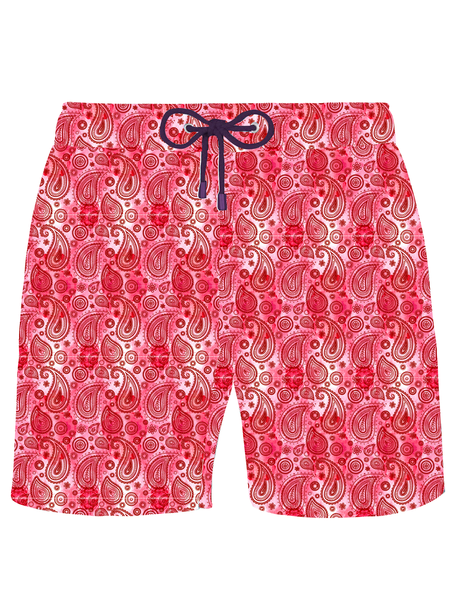 Pink Paisley Swim Shorts - Adults