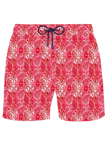 Pink Paisley Swim Shorts - Adults