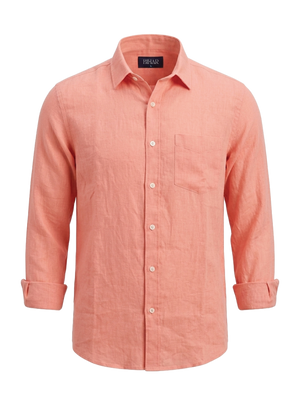 Salmon Linen Shirt