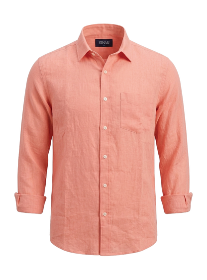 Salmon Linen Shirt