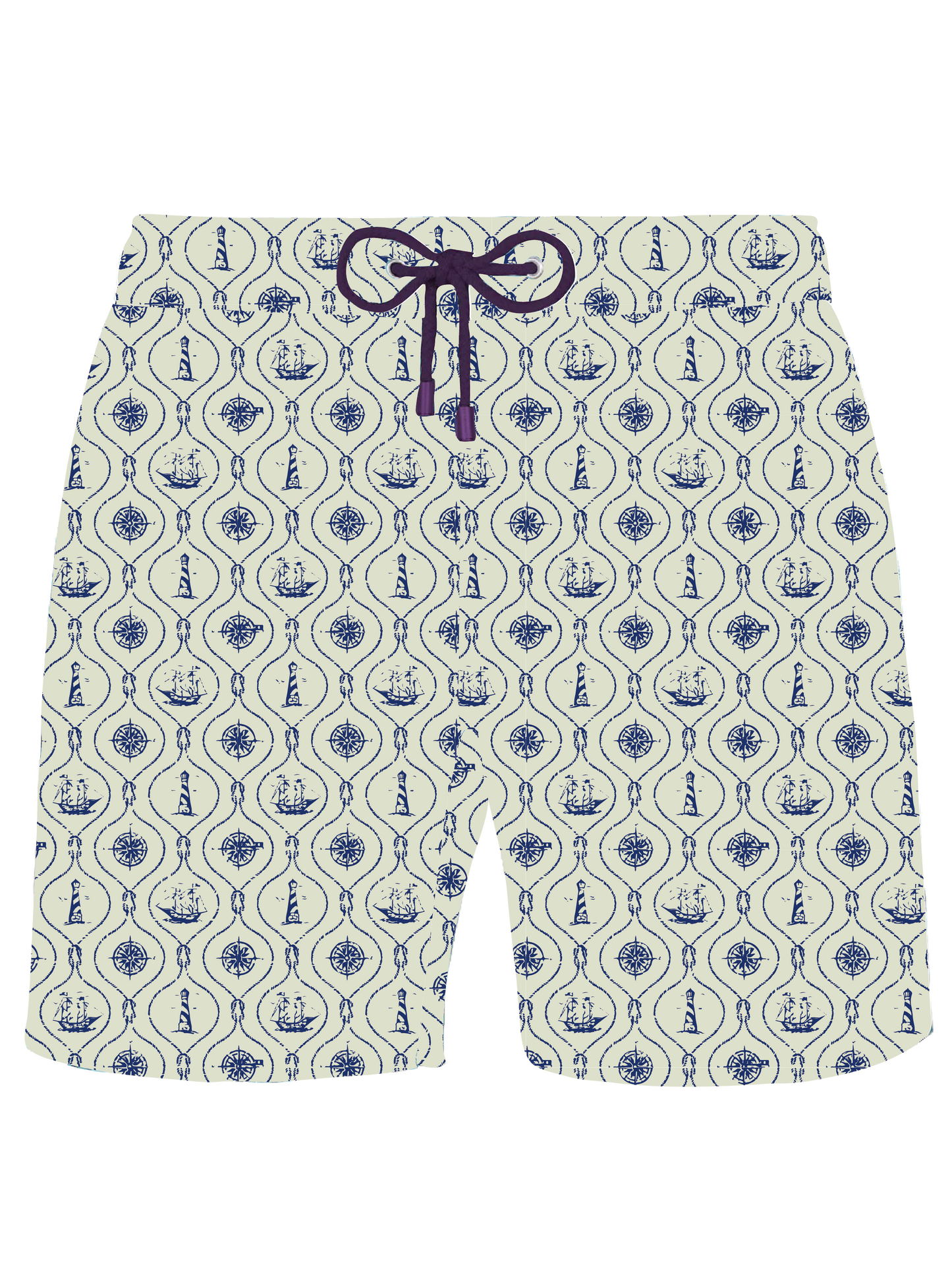 Monochrome Boats Swim Shorts - Adults