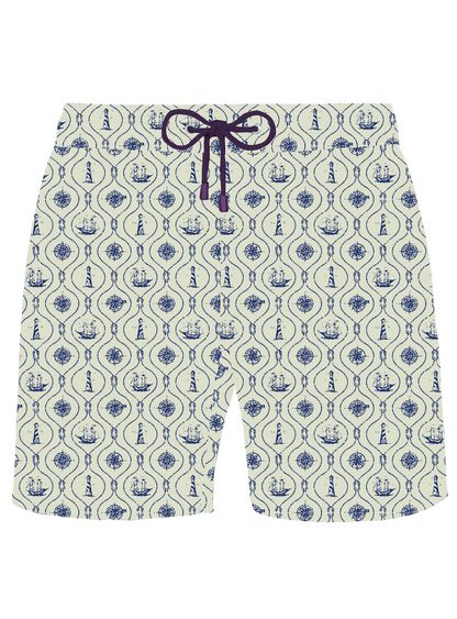 Monochrome Boats Swim Shorts - Adults